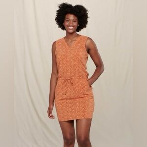 EUC Toad & Co SUNKISSED LIV DRESS | color Rust Geo Print | Size Medium